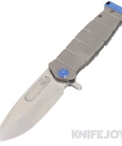 Medford Knives USMC FF S45VN Tumbled Blade with BB/Gray Handles/ Blue Hardware/ Clip and Pommel