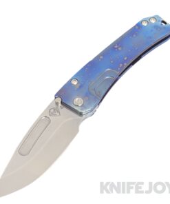 Medford Knives Slim Midi Marauder S45VN Tumbled Drop Point Blade with Flamed Galaxy Handles/ Blue Spring/ Standard Hardware/ Flamed Blues Clip