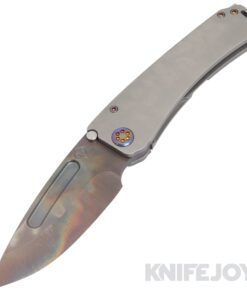 Medford Knives Marauder-H S45VN Vulcan Drop Point Blade with "Old School Tumbled Contoured" Handles/ Flamed Hardware and Clip