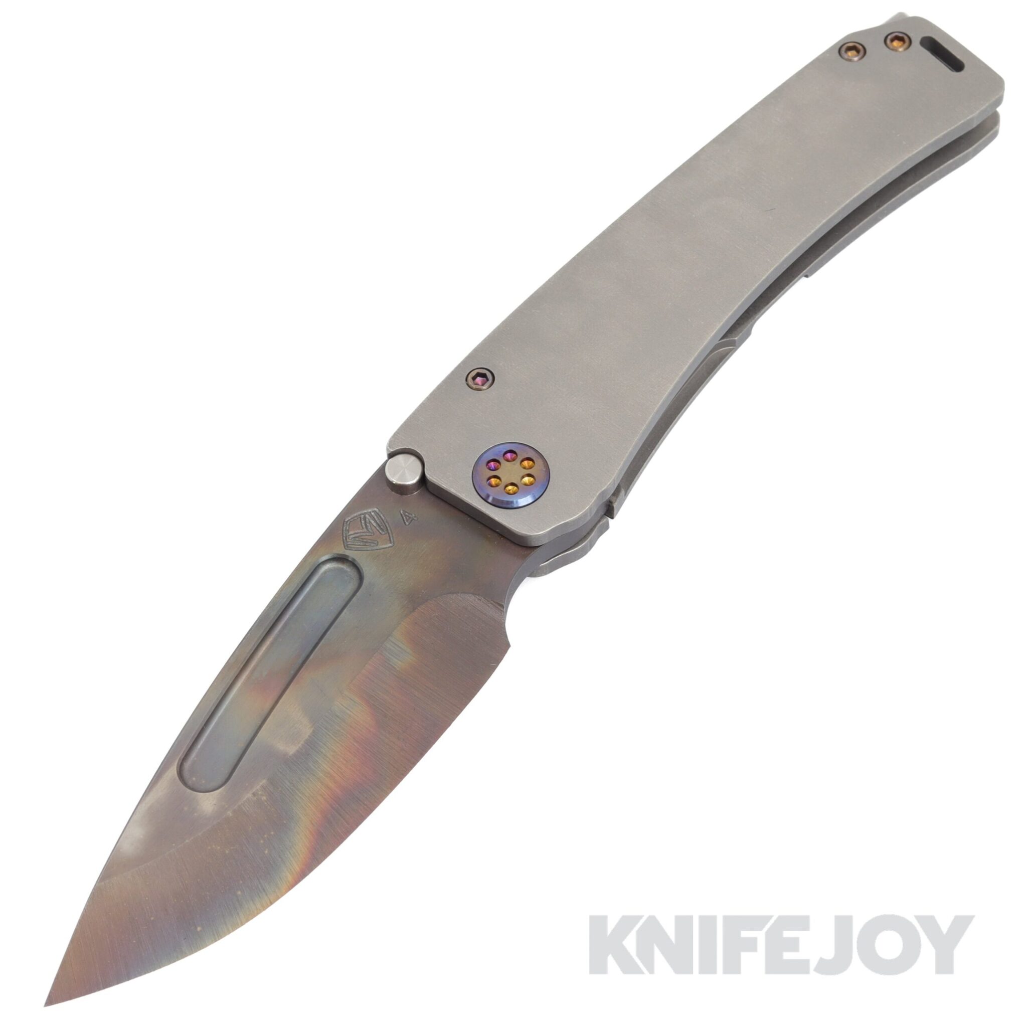 Medford Knives Marauder-H S45VN Vulcan Drop Point Blade with "Old School Tumbled Contoured" Handles/ Flamed Hardware and Clip