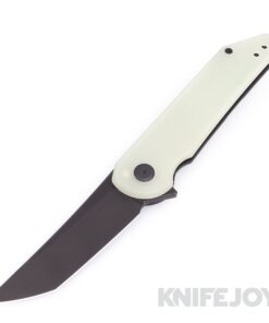 Hoback Knives HOB4220 Radford Flipper Knife CPM-20CV DLC Black Stonewash Blade with Jade G10/ DLC Stonewash Finish Titanium Handles