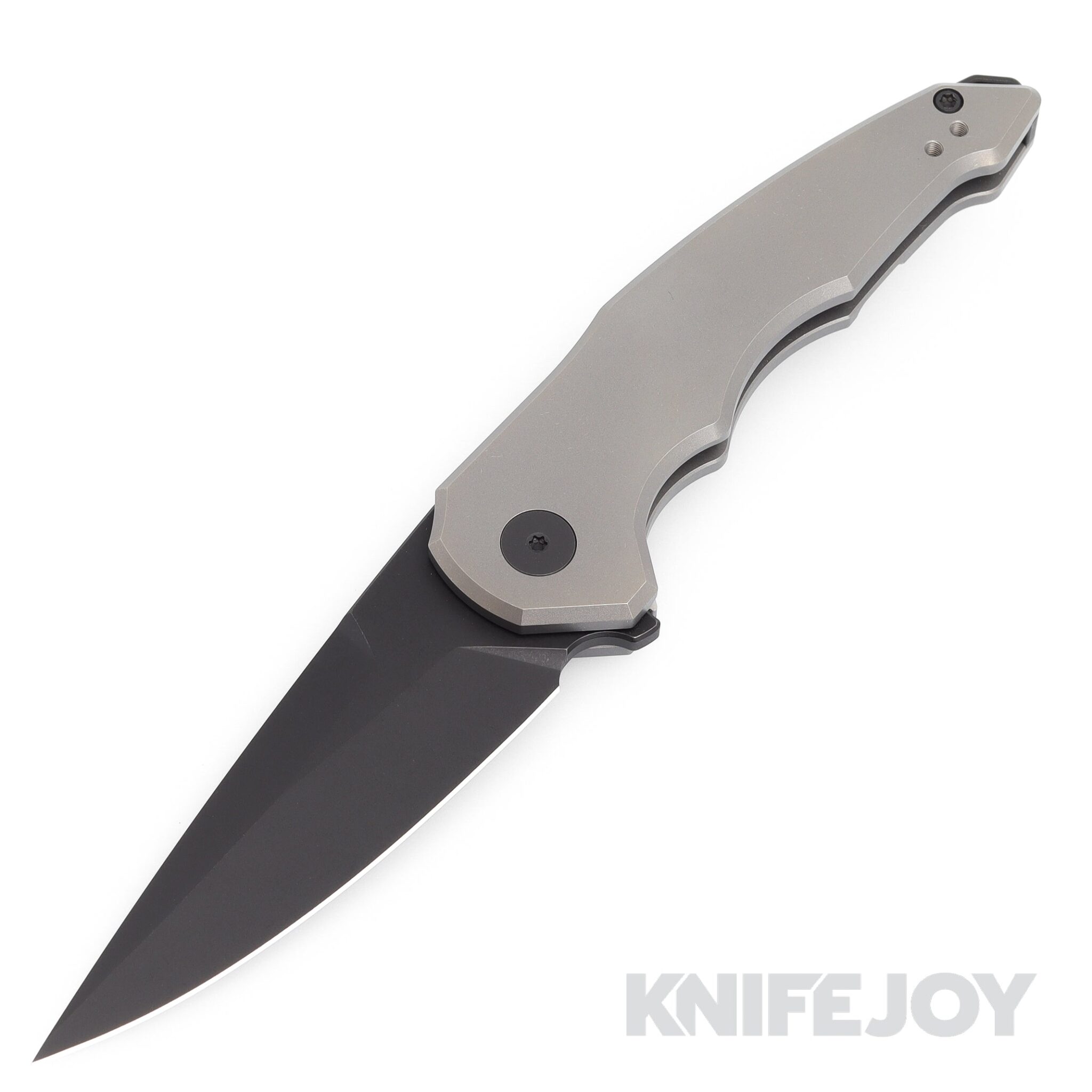 Hoback Knives HOB4212 OneSam Folder Knife CPM-20CV DLC Black Stonewash Blade with Stonewash Titanium Handles