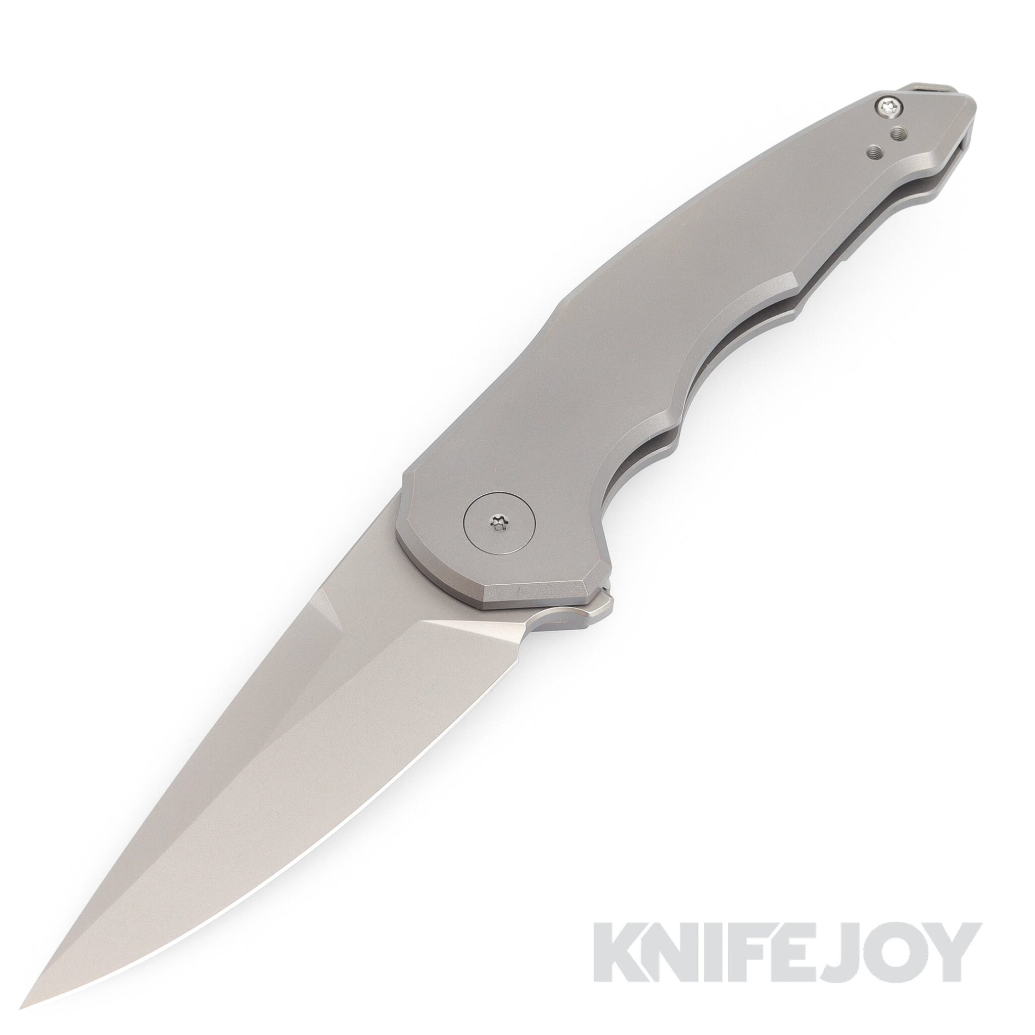 Hoback Knives HOB4213 OneSam Folder Knife CPM-20CV Stonewash Blade with Stonewash Titanium Handles