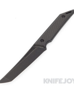 Hoback Knives HOB4189 Goliath Pocket Fixed Blade Knife CPM-20CV DLC Black Stonewash Blade with Twill Carbon Fiber Handles