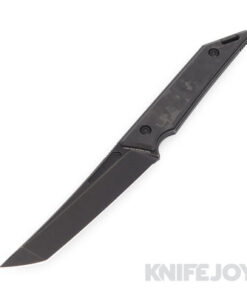 Hoback Knives HOB4190 Goliath Pocket Fixed Blade Knife CPM-20CV DLC Black Stonewash Blade with Shredded Carbon Fiber Handles