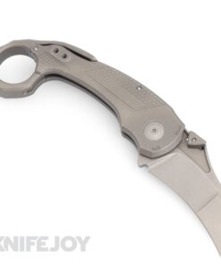Hoback Knives HOB4227 The Tactical Toucan Folding Karambit Knife CPM-20CV Stonewash Blade with Stonewash Finish Titanium Handles