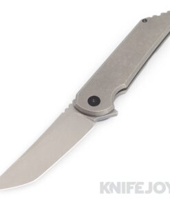 Hoback Knives HOB4196 Kwaiback MK6 Flipper Knife M390 Stonewash Blade with Smooth Titanium Handles