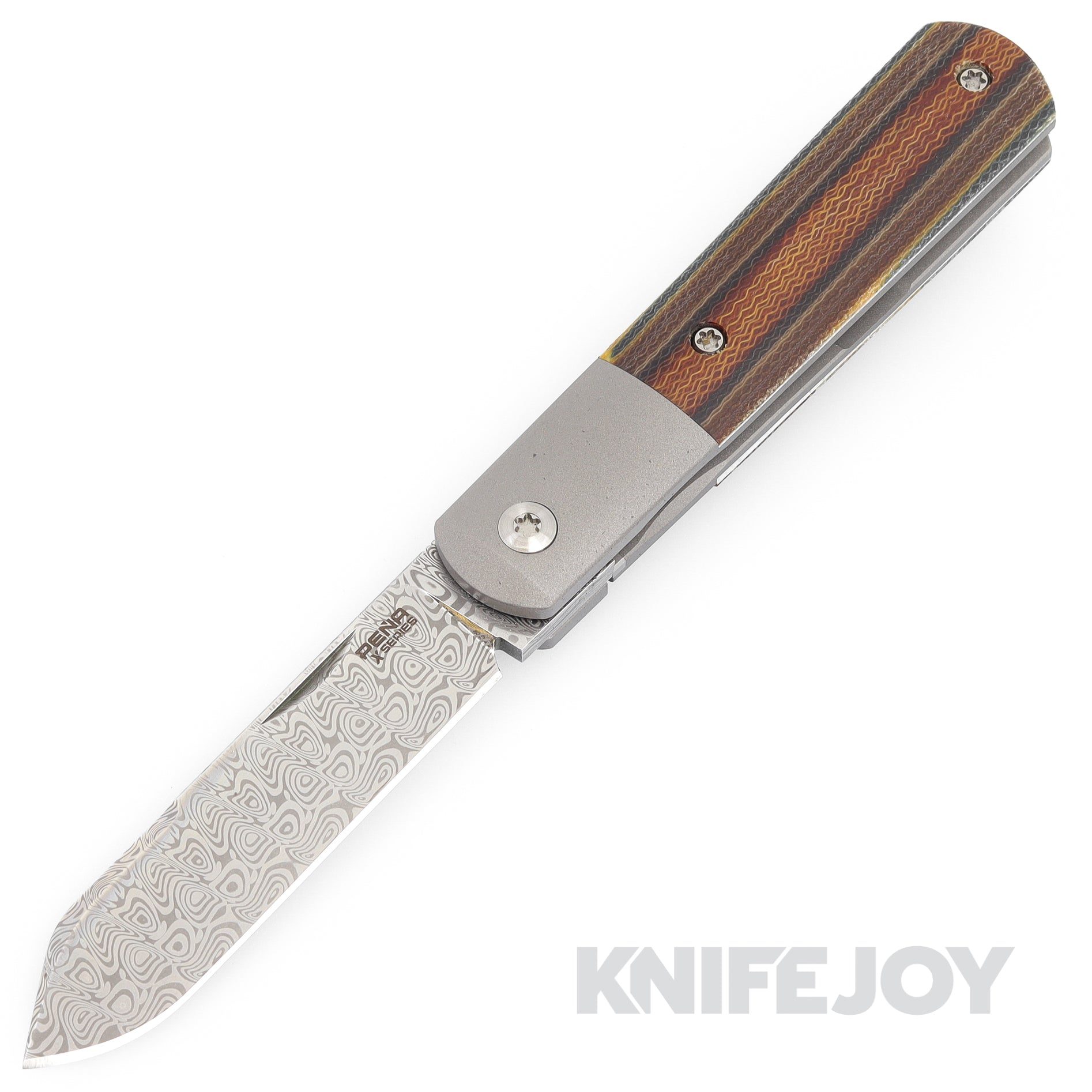 Enrique Pena X Series Front Flipper Barlow #2 Spey Blade Damasteel with Custom Handles