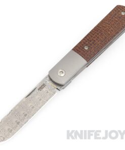 Enrique Pena X Series Front Flipper Barlow #2 Spey Blade Damasteel with Custom Burlap Micarta Handles