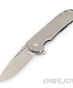 Nottingham Tactical Ultra4 Folder Tumbled Blade with Tumbled Titanium Handles