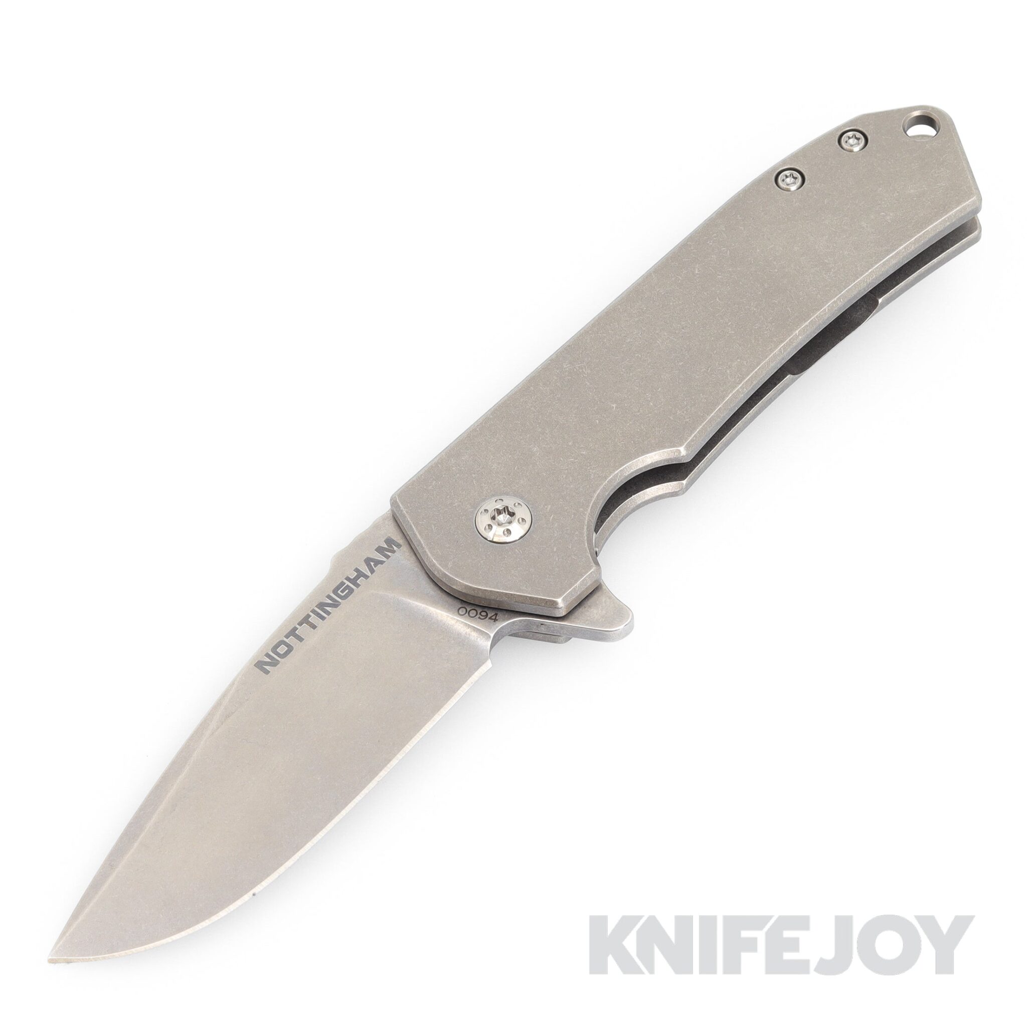 Nottingham Tactical Ultra4 Folder Tumbled Blade with Tumbled Titanium Handles