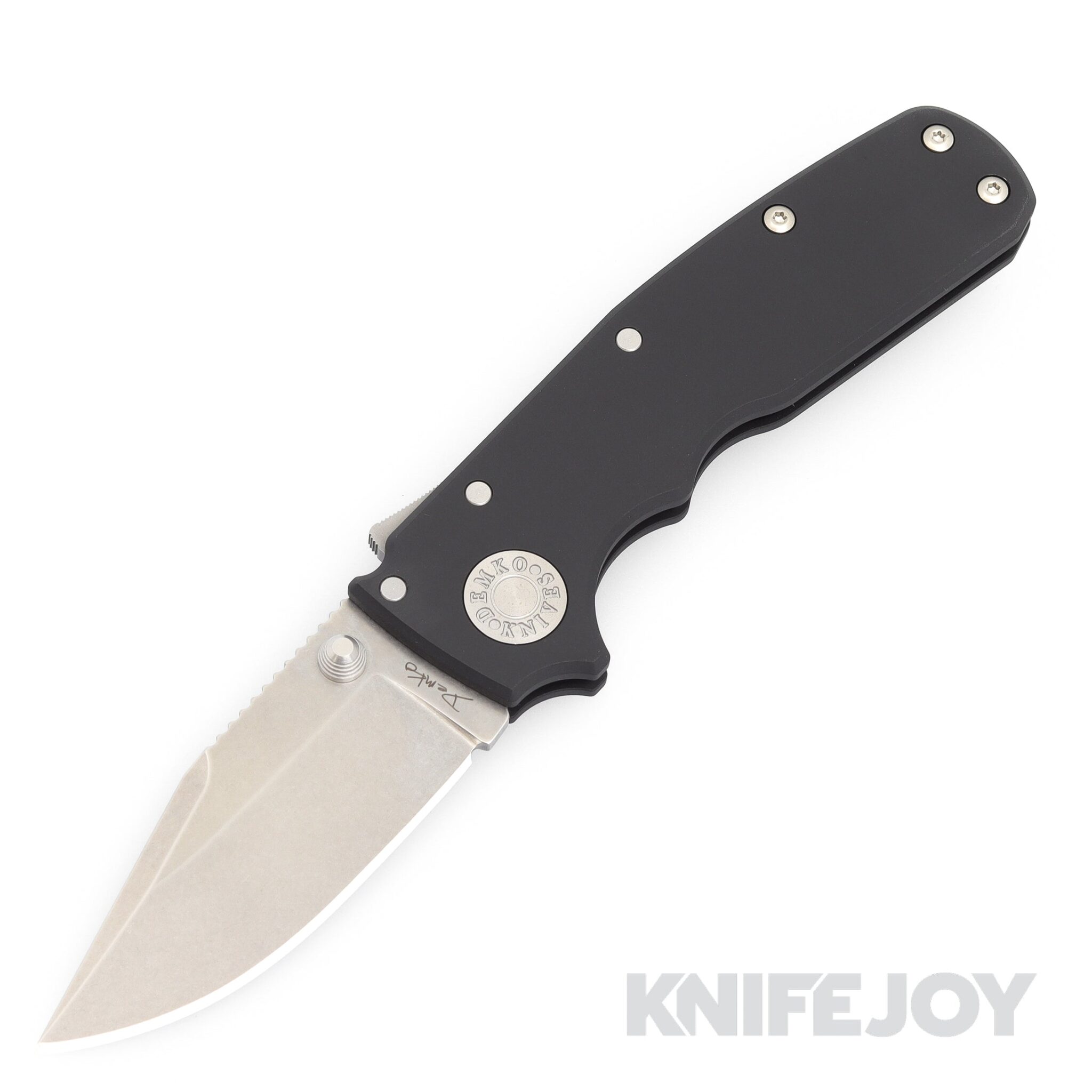 Demko Knives AD20.5SC20CVBLKALUM-CP Shark Cub 20CV Clip Point Blade with Black Aluminum Handles