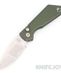 Pro-tech Knives PT-KJoy.PT.01 Grinch KJ Exclusive PT Strider Auto Mike Irie Compound Grind 154CM Blade with Solid Grinch Green Handles/ Black Pearl Button