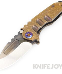 Medford Knives Micro Praetorian Ti S45VN Vulcan Drop Point Blade with Bronze "Jasmine Fields" Handles/ Flamed Hardware and Clip