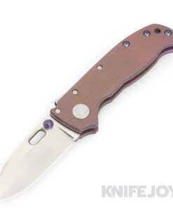 Demko Knives AD20 Compact Custom Handground Magnacut Blade with Textured/ Anodized Titanium Handles