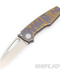 Demko Knives AD22 Custom Hand Ground Shark Foot Magnacut Blade with Sculpted / Anodized Titanium Handles and Ambi Deep Carry Clip