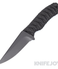 J.Watson Knives Kidon Blackout Fixed Blade Black Cerakote Blade with Black Cord Wrapped Handles