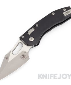 MICROTECH 169RL-10APFL Borka Stitch Ramlock Folding Knife Single Edge Apocalyptic Standard Blade with Fluted Black Aluminum Handles