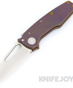 Demko Knives AD22 Custom Hand Ground Shark Foot Magnacut Blade with Sculpted / Anodized Titanium Handles