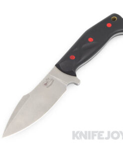 Jed Hornbeak Knives Shortrib Fixed Blade Stonewash D2 Blade with Black G10 Handles