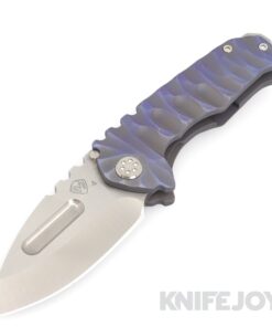 Medford Knives Praetorian Genesis Ti S45VN Satin Drop Point Blade with Blue Predator Handles/ Standard Hardware and Clip