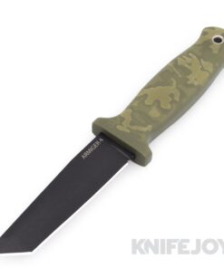 Demko Knives Armiger 4 Fixed Blade Tanto Powder Coated Blade with OD Green Rubberized Handles/ Kydex Sheath