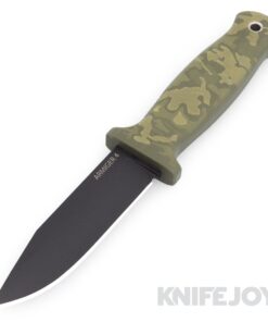 Demko Knives Armiger 4 Fixed Blade Clip Point Powder Coated Blade with OD Green Rubberized Handles/ Kydex Sheath