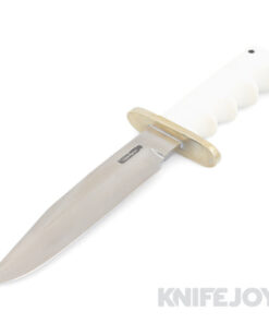 Randall Made Knives Model 14 Attack Knife Stainless Blade with Finger Grip White Micarta Handles