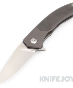 Trevor Burger Custom Knives TBC-DAKARMINI07 DAKAR Mini Flipper Folder Plain Satin Blade with Fat Carbon Fiber Inlay/ Titanium Handles/ Plain Hardware and Clip