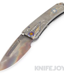 Medford Knives Marauder-H S45VN Vulcan Drop Point Blade with Tumbled Warthog/ Stars N Bars/ Rivets Handles/ Flamed Hardware and Clip