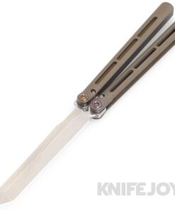 Medford Knives Viceroy Balisong Butterfly Knife S45VN Tumbled Tanto Blade with Bronze Anodized Titanium Handles/ Flamed Hardware