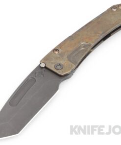 Medford Knives Slim Midi Marauder S45VN Acid Distressed Tanto Blade with "Scorched Earth" Handles/ Old School Bronze Spring/Maker's Ano HW and Clip