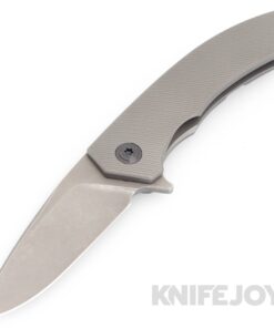 Trevor Burger Custom Knives TBC-DAKARMINI11 DAKAR Mini Flipper Folder Plain Stonewash Blade with Full Titanium Handles/ Black Hardware and Clip
