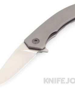 Trevor Burger Custom Knives TBC-DAKARMINI13 DAKAR Mini Flipper Folder Plain Satin Blade with Full Titanium Handles/ Black Hardware and Clip
