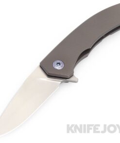 Trevor Burger Custom Knives TBC-DAKARMINI15 DAKAR Mini Flipper Folder Plain Satin Blade with Full Titanium Handles/ Blue Hardware and Clip