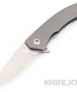 Trevor Burger Custom Knives TBC-DAKARMINI17 DAKAR Mini Flipper Folder Plain Satin Blade with Full Titanium Handles/ Plain Hardware and Clip