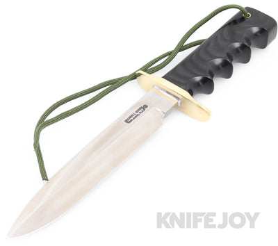 Randall Made Knives Model 16 Diver Stainless Blade with Finger Grip Black Micarta Handles