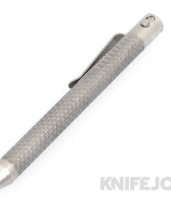 Nottingham Tactical TiButton Right Hand Double Lock Parker Full Carved Blasted Titanium Pen