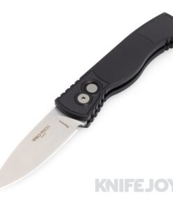 Pro-tech Knives PTT-201 Tactical Response 2 Auto Folder Plain Edge Stonewash Blade with Black Aluminum Handles/ Textured Corners/Deep Carry Clip