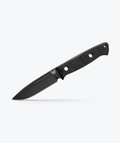 Benchmade 163BK Bushcrafter Fixed Blade Knife Drop Point Black Cerakote Blade with Carbon Fiber Handles