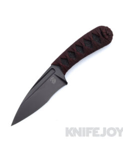 Bastinelli Knives SIN Fixed Blade PVD N690CO Blade with Red Tsukamaki Wrapped Handle