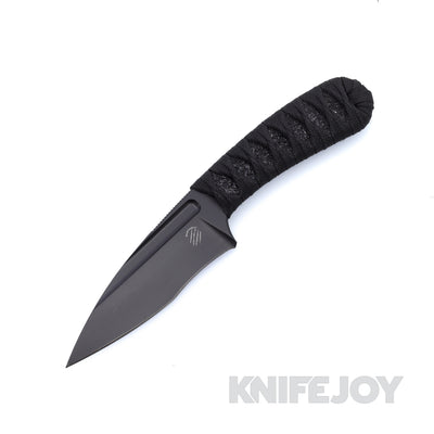 Bastinelli Knives SIN Fixed Blade PVD N690CO Blade with Black Tsukamaki Wrapped Handle