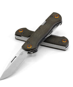 Benchmade 317-1 Weekender Slip Joint Knife 2-Blade/Bottle Opener with OD Green Micarta Handles