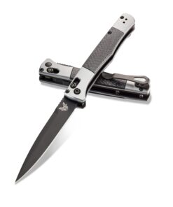 Benchmade 4170BK Fact Spearpoint CPM-S90V DLC Plain Blade with 6061-T6 Aluminum/ Carbon Fiber Handles