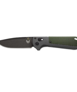 Benchmade 430BK Redoubt Axis Lock Plain Edge Black Blade Grivory (Gray/Green) Handles