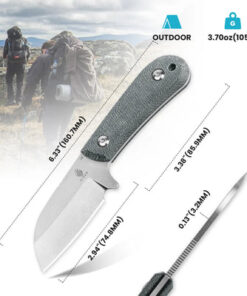 Kizer 1062A1 Deckhand Compact Fixed Blade Knife Stonewashed Blade with G10/ Micarta Handles/ Kydex Sheath