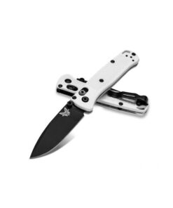 Benchmade 533BK-1 Mini Bugout/ Lightweight White Grivory Handle/ Black Cerakote Coated Blade