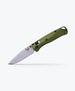Benchmade 533SL-10 Mini Bugout Drop Point Cerakote Blade with Woodland Green Aluminum Handles