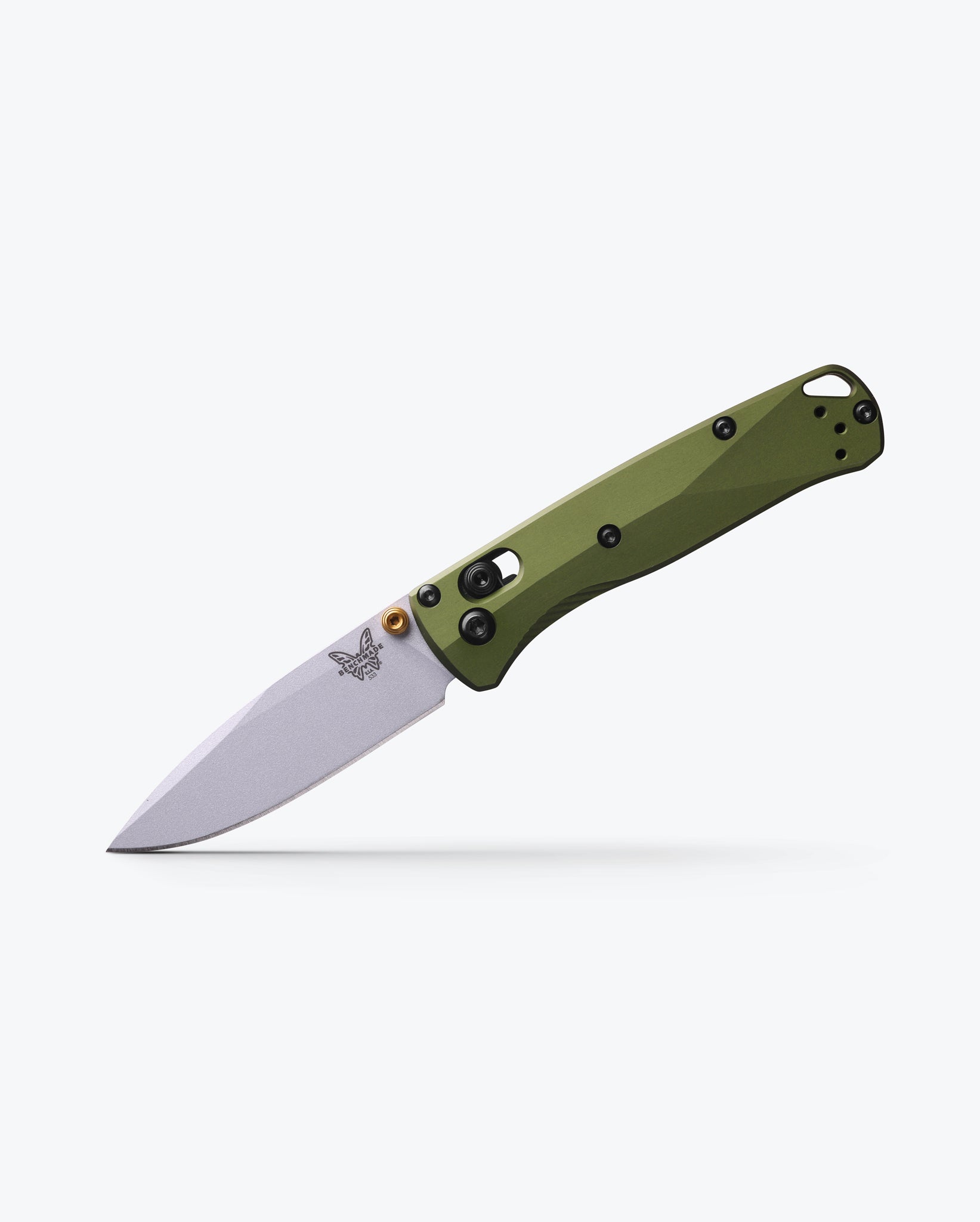 Benchmade 533SL-10 Mini Bugout Drop Point Cerakote Blade with Woodland Green Aluminum Handles