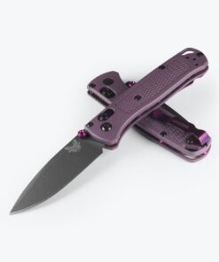 Benchmade 533GY-09 Mini Bugout Ultra Light Weight Cerakote Drop Point Blade with Dark Purple Grivory Handles